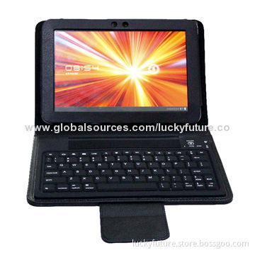 76 Keys Bluetooth V3.0 Silicone Keyboards with Leather Case, for 8.9-inch Samsung P7300/P7310-Black